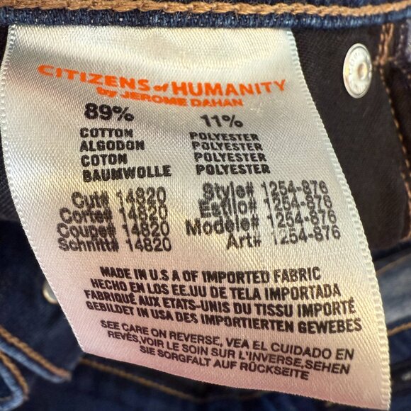 Citizens of Humanity Dylan Drop Rise Cropped Jeans Dark Wash Size 31 - Picture 11 of 13